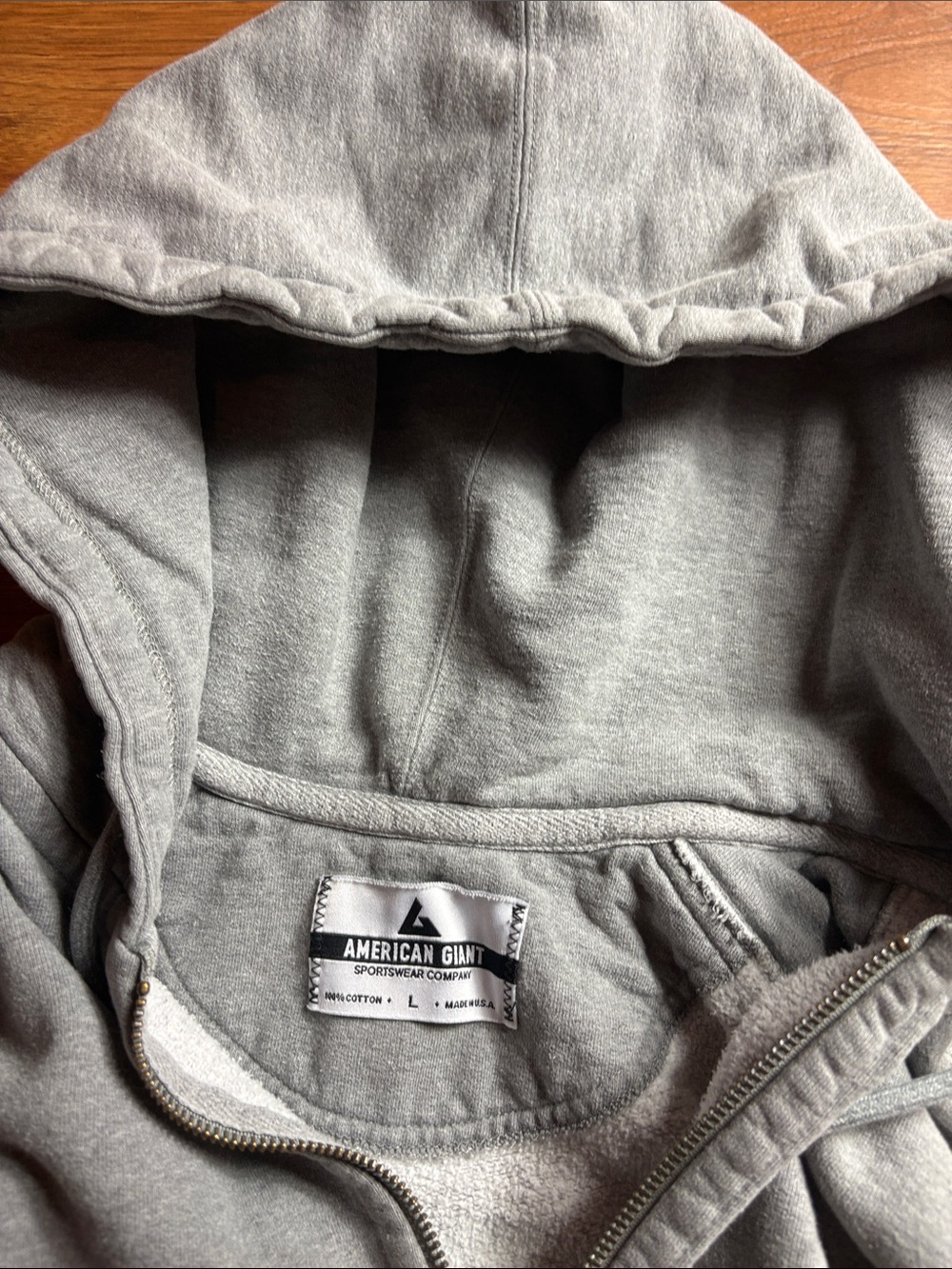 American giant men’s large grey zip up jacket - Picture 2 of 4